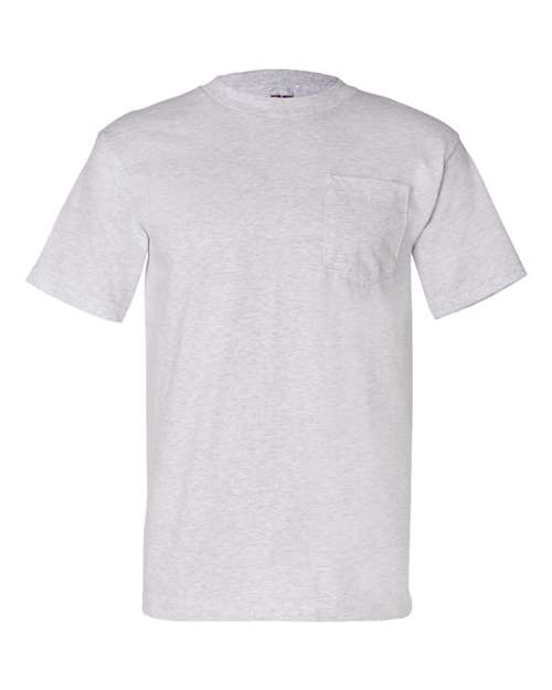 USA-Made Pocket T-Shirt - Front - B04279023 - Ash