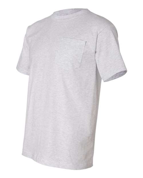 USA-Made Pocket T-Shirt - Side - B04279023 - Ash