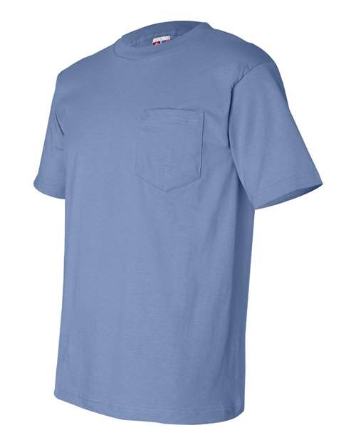 USA-Made Pocket T-Shirt - Side - B04279253 - Carolina Blue