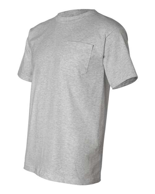 USA-Made Pocket T-Shirt - Side - B04279583 - Dark Ash