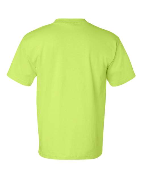 USA-Made Pocket T-Shirt - Back - B04279173 - Lime Green