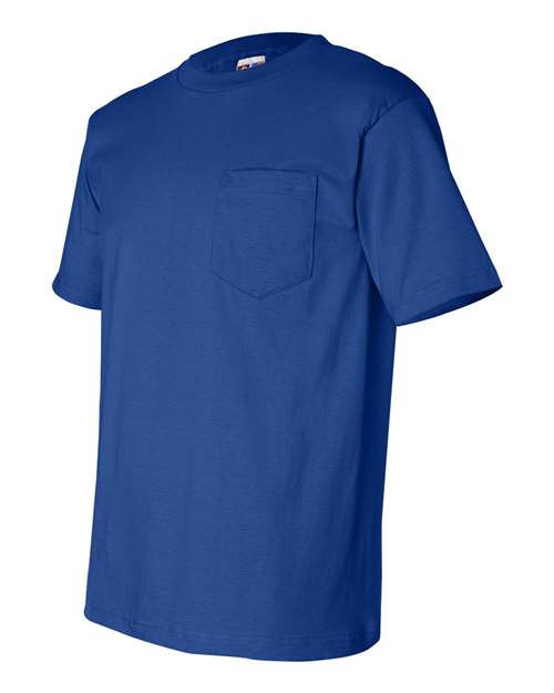 USA-Made Pocket T-Shirt - Side - B04279753 - Royal Blue