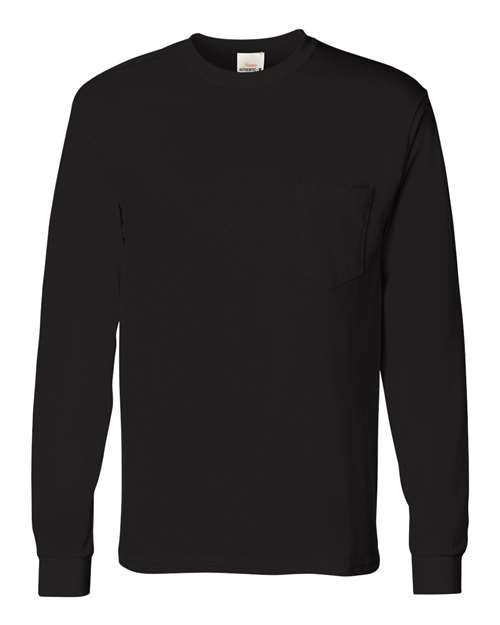 Authentic Long Sleeve Pocket T-Shirt - Front - B05000503 - Black