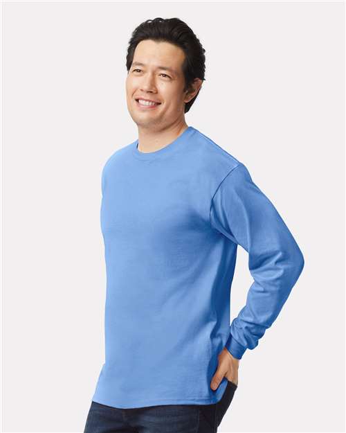 Ultra Cotton® Long Sleeve T-Shirt - OnModelSide - B06060263 - Carolina Blue