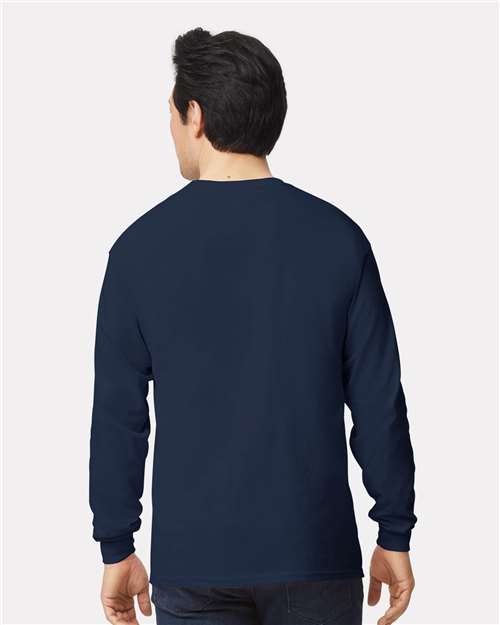 Ultra Cotton® Long Sleeve T-Shirt - OnModelBack - B06060653 - Navy