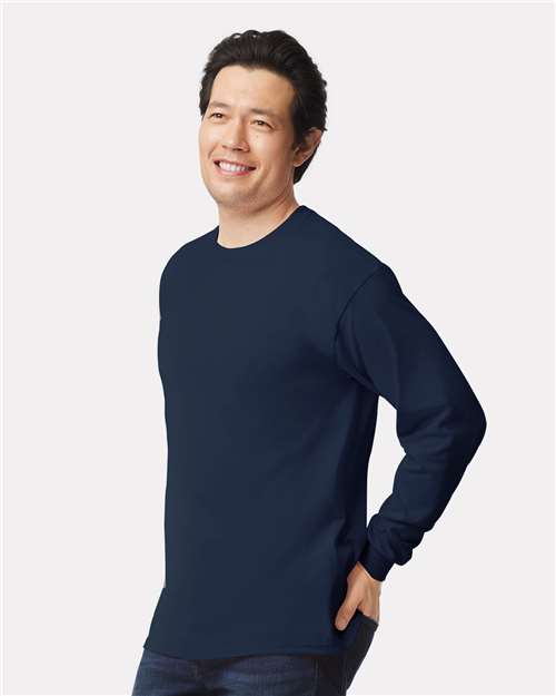 Ultra Cotton® Long Sleeve T-Shirt - OnModelSide - B06060653 - Navy