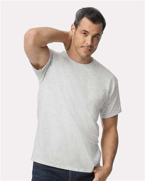Ultra Cotton® Pocket T-Shirt - OnModelFront - B07060023 - Ash