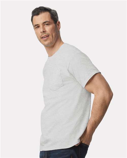 Ultra Cotton® Pocket T-Shirt - OnModelSide - B07060023 - Ash