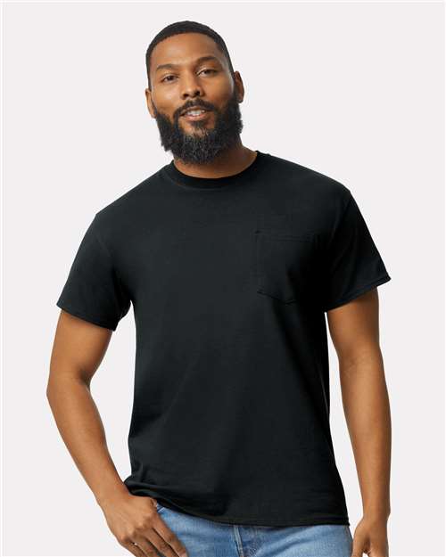 Ultra Cotton® Pocket T-Shirt - OnModelFront - B07060503 - Black