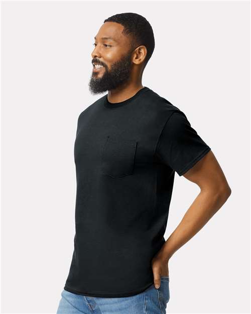 Ultra Cotton® Pocket T-Shirt - OnModelSide - B07060503 - Black