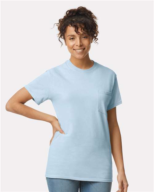 Ultra Cotton® Pocket T-Shirt - OnModelFront - B07060253 - Light Blue