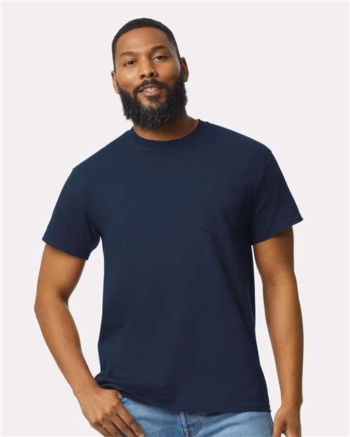 Ultra Cotton® Pocket T-Shirt - OnModelFront - B07060653 - Navy
