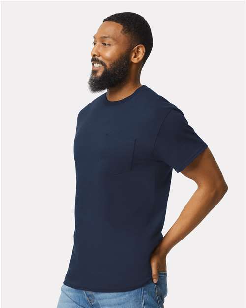 Ultra Cotton® Pocket T-Shirt - OnModelSide - B07060653 - Navy