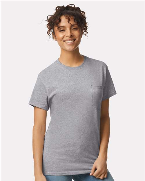 Ultra Cotton® Pocket T-Shirt - OnModelFront - B07060583 - Sport Grey
