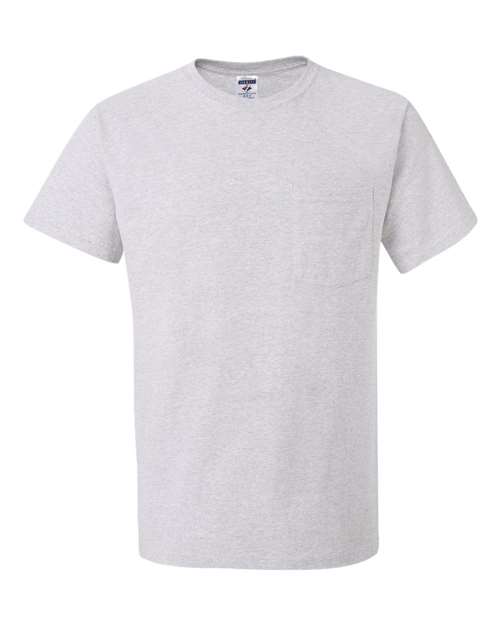 Dri-Power® 50/50 Pocket T-Shirt - Front - B07235023 - Ash