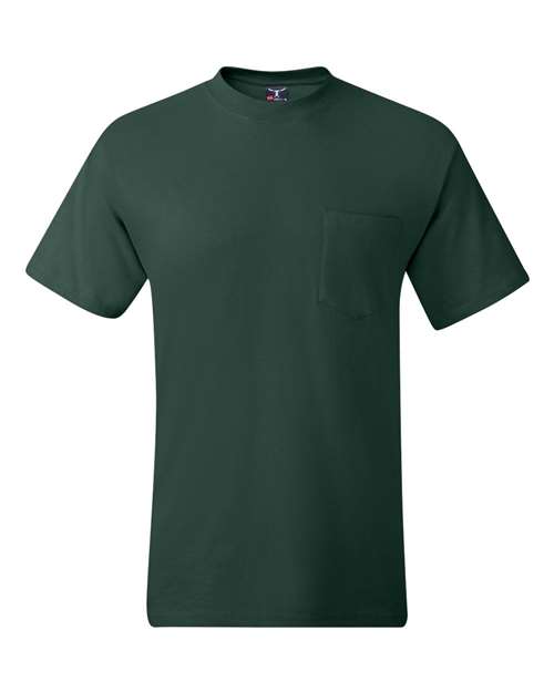 Beefy-T® Pocket T-Shirt - Front - B08500873 - Deep Forest