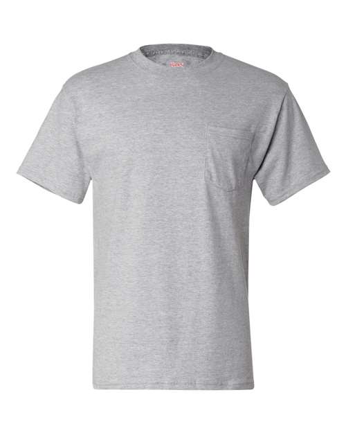 Beefy-T® Pocket T-Shirt - Front - B08500583 - Light Steel