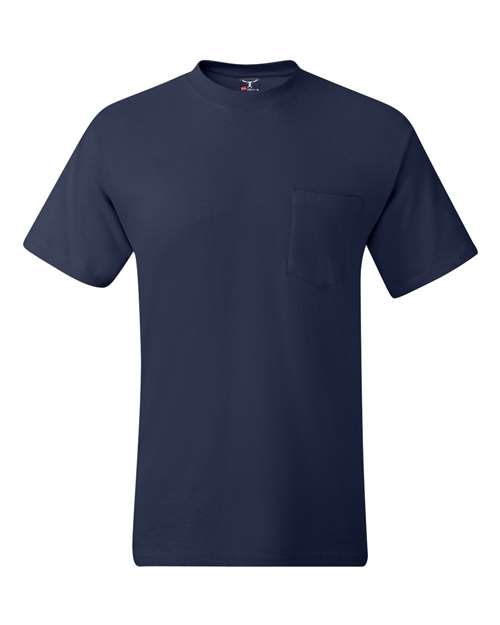 Beefy-T® Pocket T-Shirt - Front - B08500653 - Navy