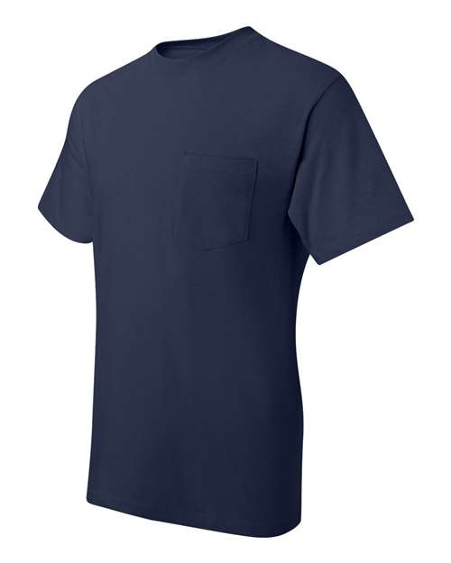 Beefy-T® Pocket T-Shirt - Side - B08500653 - Navy