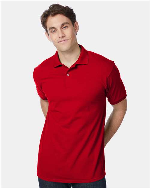 Ecosmart® Jersey Polo - OnModelFront - B11000223 - Deep Red