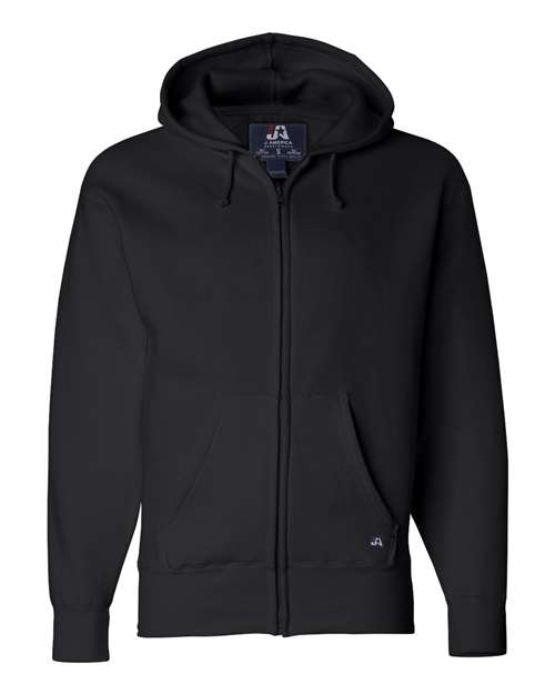 Premium Full-Zip Hooded Sweatshirt - Front - B20428503 - Black
