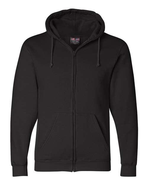 USA-Made Full-Zip Hooded Sweatshirt - Front - B21679503 - Black