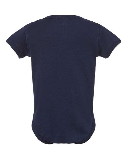 Infant Baby Rib Bodysuit - Back - B30238651 - Navy