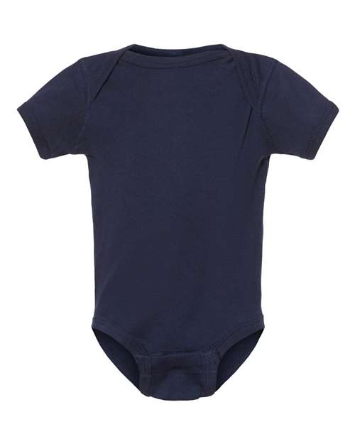 Infant Baby Rib Bodysuit - Front - B30238651 - Navy