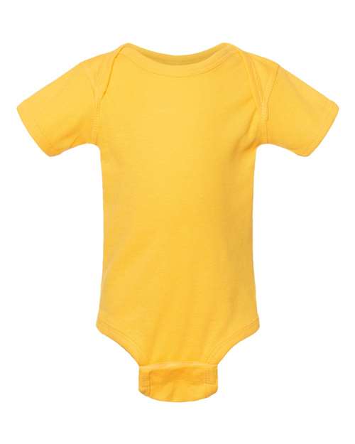 Infant Baby Rib Bodysuit - Front - B30238411 - Yellow