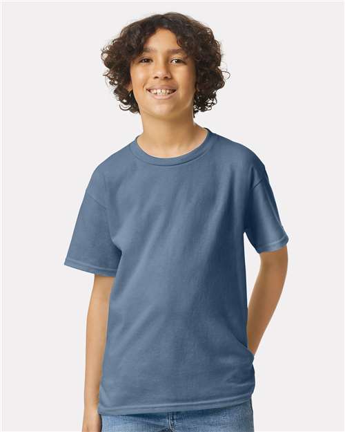 Ultra Cotton® Youth T-Shirt - OnModelFront - B31660682 - Indigo Blue