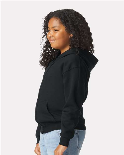 Heavy Blend™ Youth Full-Zip Hooded Sweatshirt - OnModelSide - B32360502 - Black