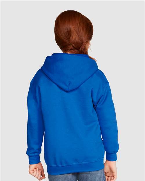 Heavy Blend™ Youth Full-Zip Hooded Sweatshirt - OnModelBack - B32360752 - Royal