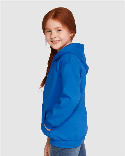 Heavy Blend™ Youth Full-Zip Hooded Sweatshirt - OnModelSide - B32360752 - Royal