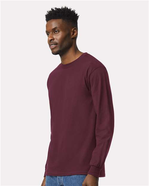 Ultra Cotton® Long Sleeve T-Shirt - OnModelSide - B06060533 - Maroon