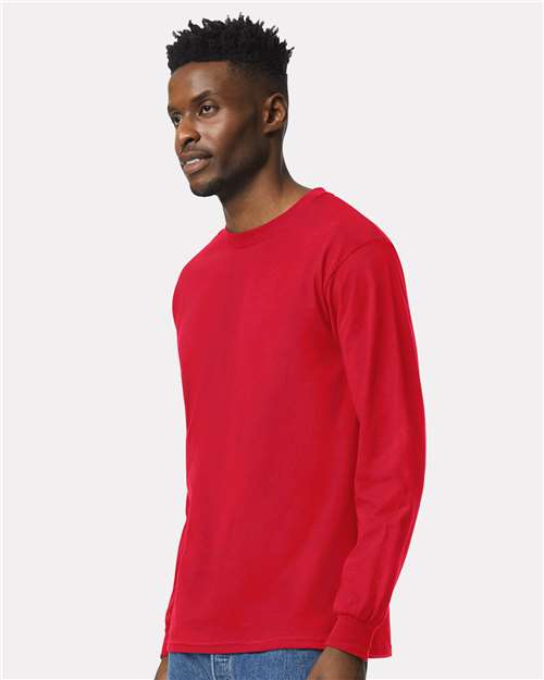 Ultra Cotton® Long Sleeve T-Shirt - OnModelSide - B06060703 - Red