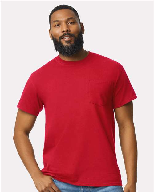 Ultra Cotton® Pocket T-Shirt - OnModelFront - B07060703 - Red