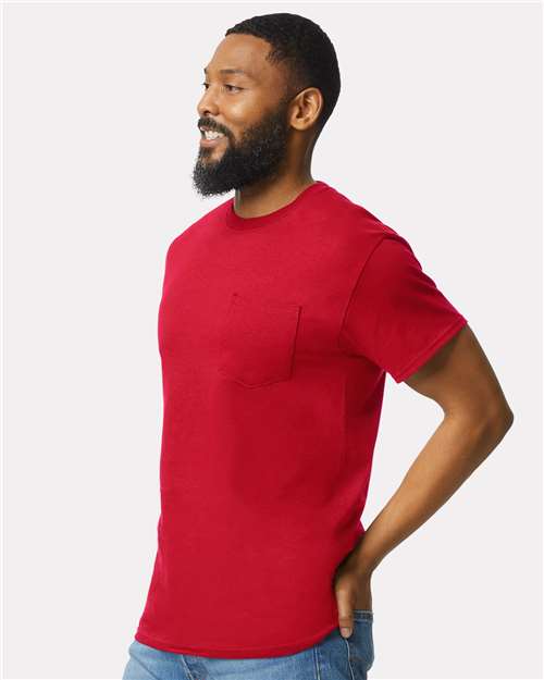Ultra Cotton® Pocket T-Shirt - OnModelSide - B07060703 - Red