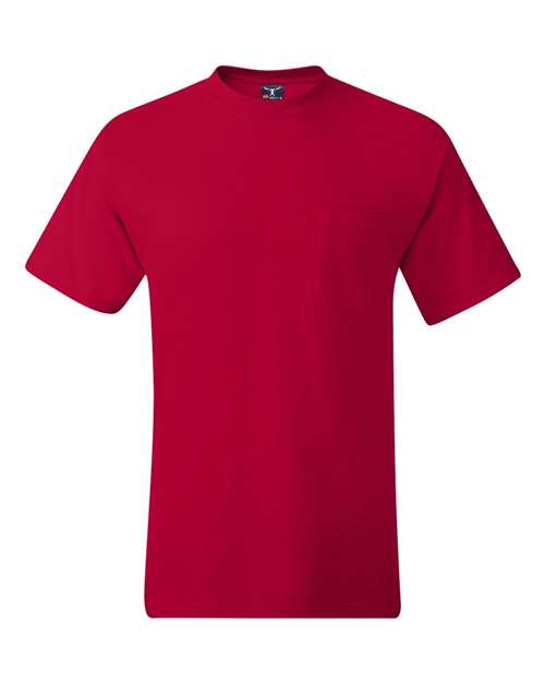 Beefy-T® Pocket T-Shirt - Front - B08500223 - Deep Red
