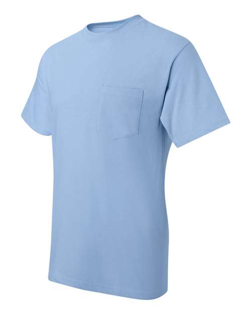 Beefy-T® Pocket T-Shirt - Side - B08500253 - Light Blue
