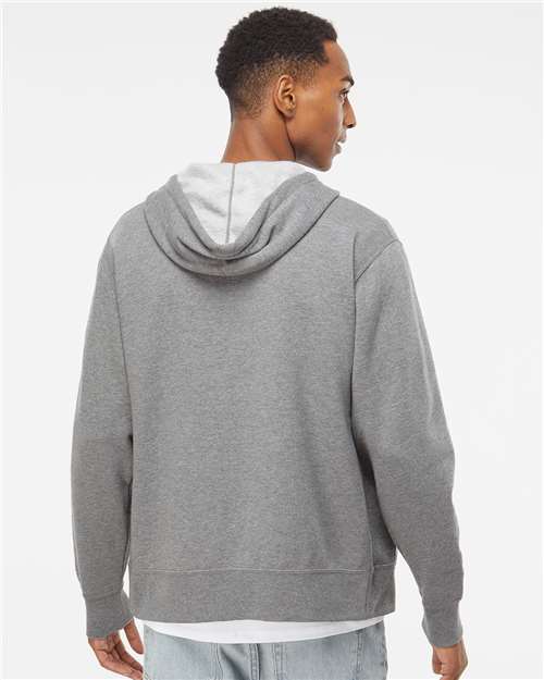 Lightweight Full-Zip Hooded Sweatshirt - OnModelBack - B81076352 - Gunmetal Heather