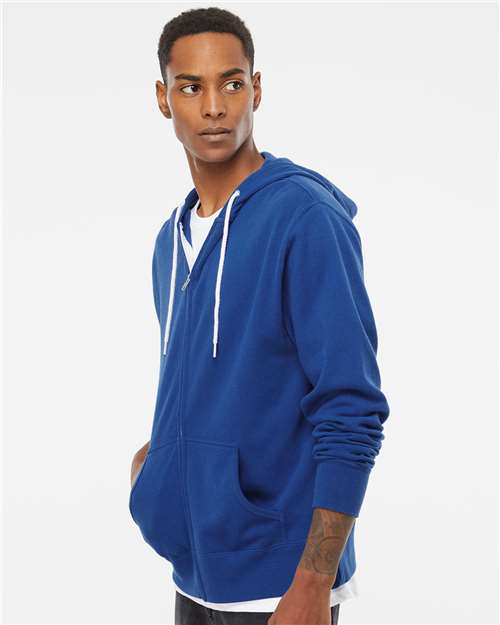 Lightweight Full-Zip Hooded Sweatshirt - OnModelSide - B81076993 - Cobalt