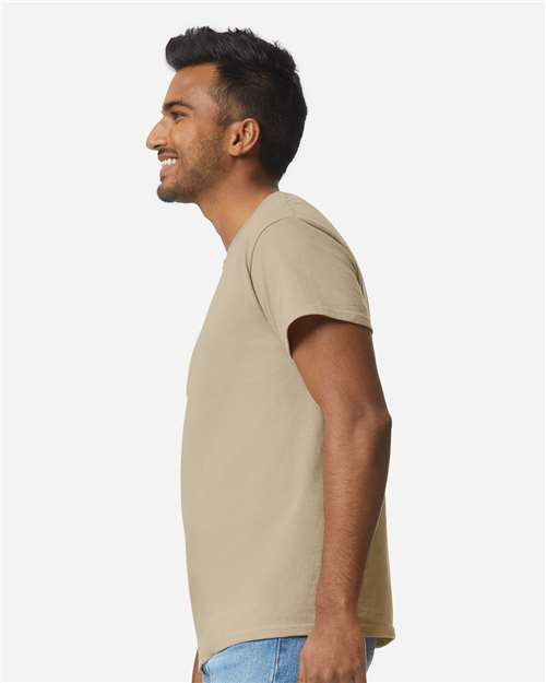 Ultra Cotton® T-Shirt - OnModelSide - B00760363 - Tan