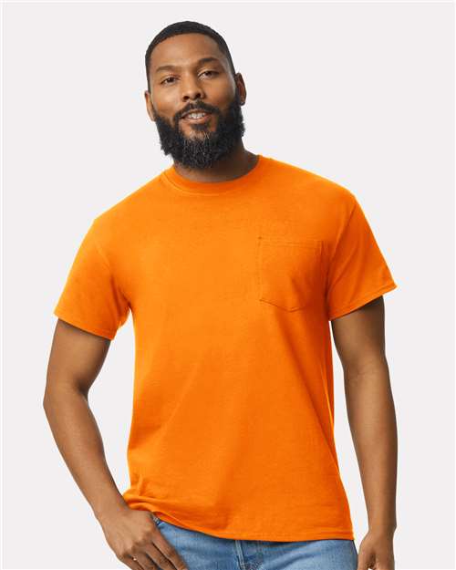 Ultra Cotton® Pocket T-Shirt - OnModelFront - B07060333 - Safety Orange