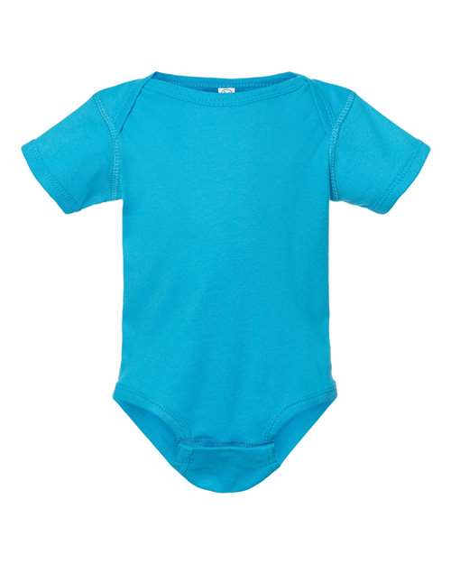Infant Baby Rib Bodysuit - Front - B30238781 - Turquoise