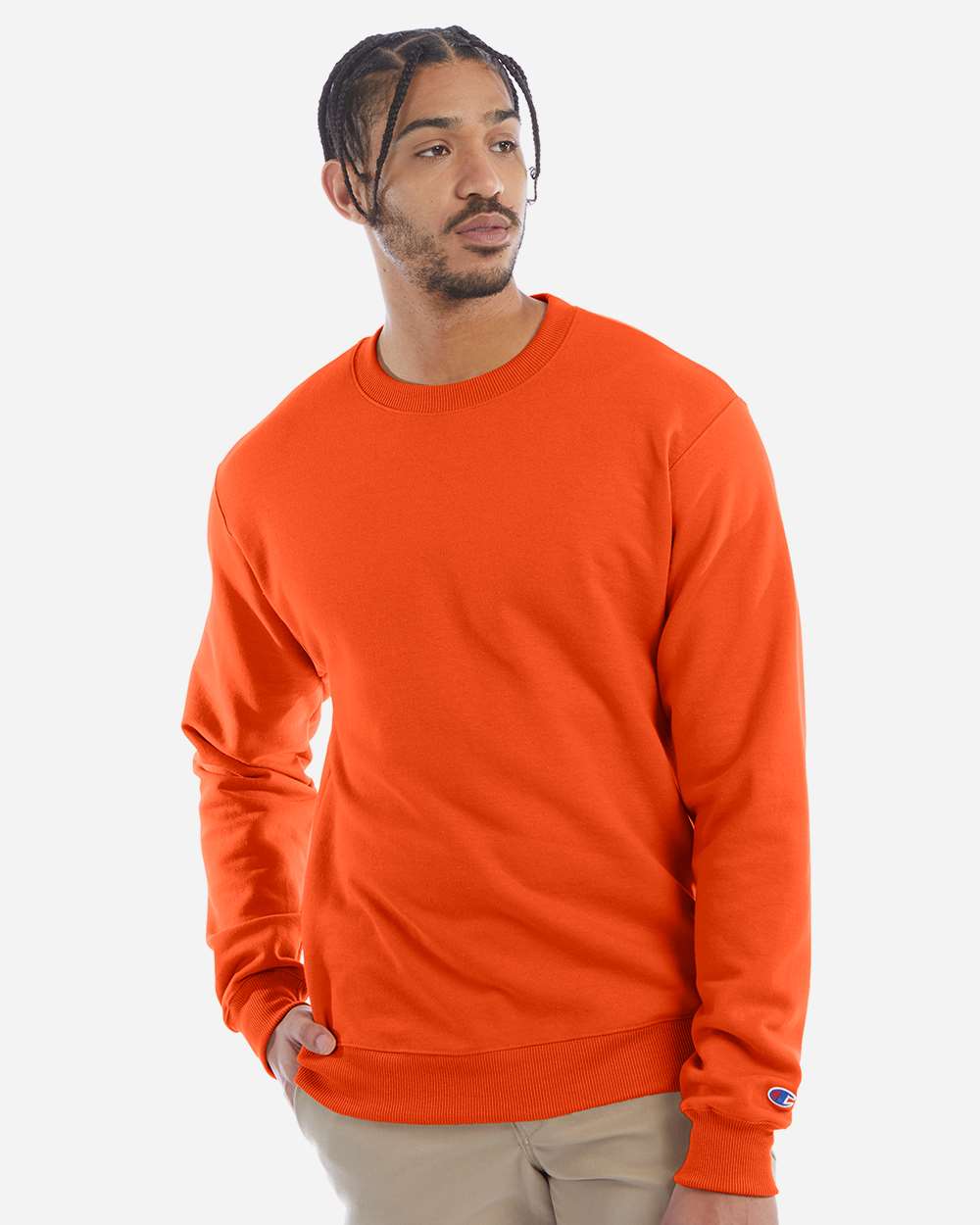Powerblend® Crewneck Sweatshirt - OnModelFront - B21284663 - Orange
