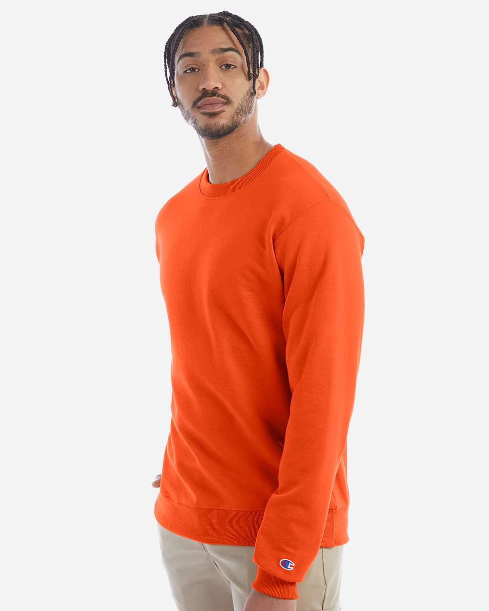 Powerblend® Crewneck Sweatshirt - OnModelSide - B21284663 - Orange