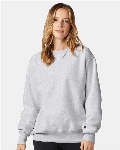 Unisex Reverse Weave® Crewneck Sweatshirt - OnModelFront - B20384356 - Silver Grey