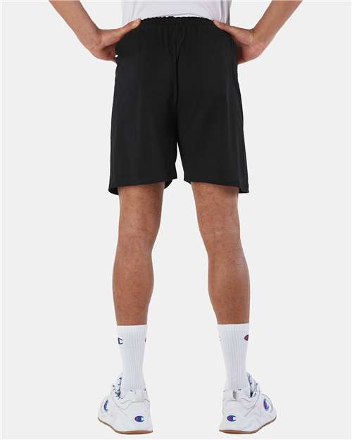 Cotton Gym Shorts - OnModelBack - B07484503 - Black