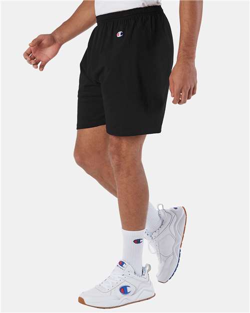 Cotton Gym Shorts - OnModelSide - B07484503 - Black