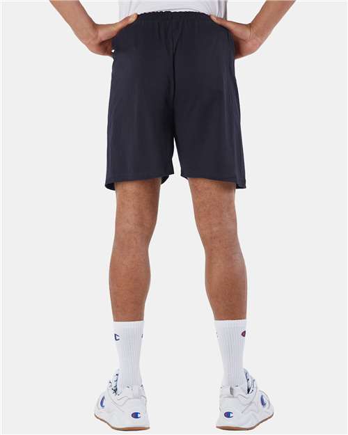 Cotton Gym Shorts - OnModelBack - B07484653 - Navy